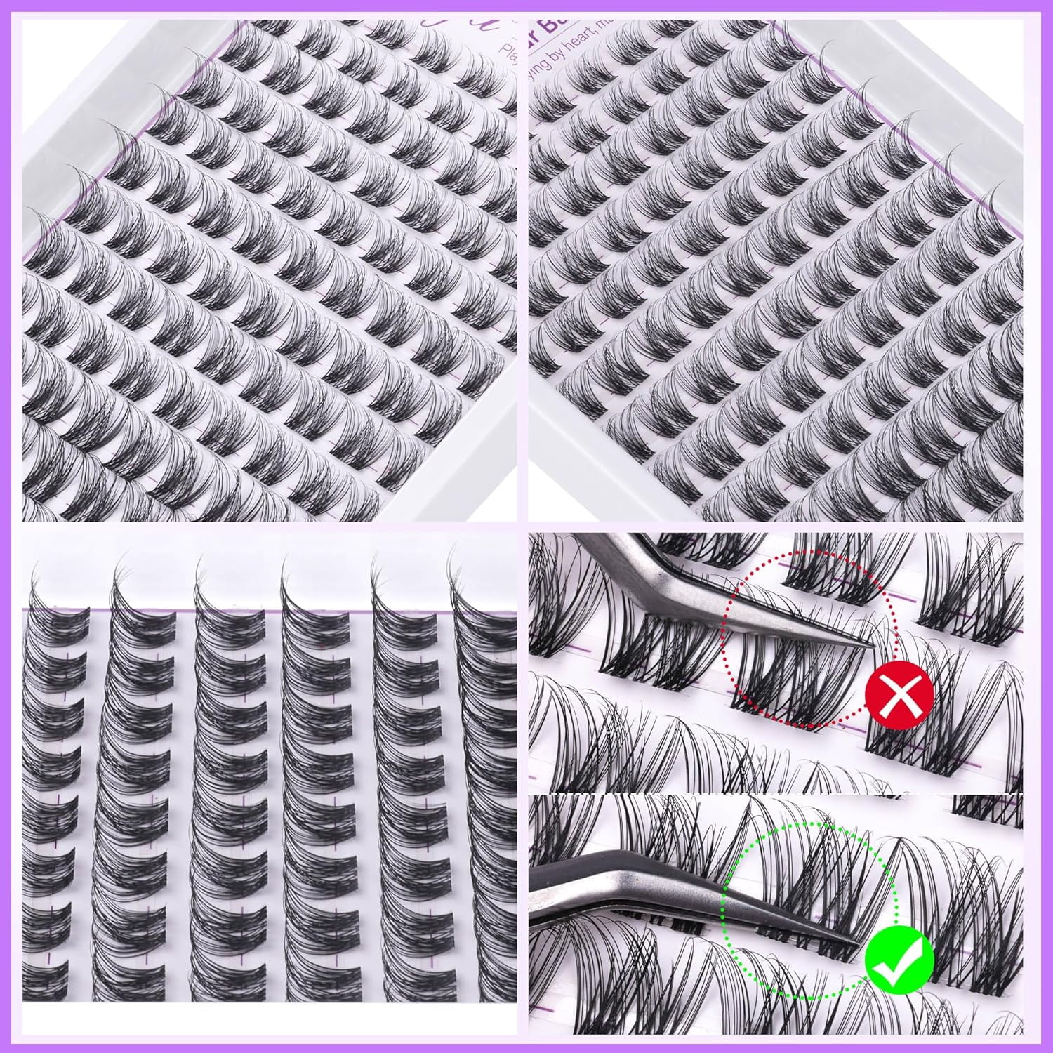 168Pcs  Natural Eyelash Clusters 11-13mm Lash Extension Kit C Curl Eyelash Extension Invisible Eyelashes with Lash Bond and Seal Glue and Tweezers DIY At Home