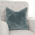 thumbnail image 5 of Teal Solid Reversible Cotton Velvet Throw Pillow, 5 of 8