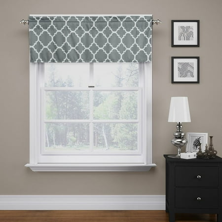 Flamingop Moroccan Gray Valance Curtain Extra Wide And Short Window Flamingop Moroccan Gray Valance Curtain Extra Wide And Short Window Treatment For Kitchen Living Dining Room Bathroom Kids Baby Nursery Bedroom 52