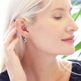 thumbnail image 6 of Humble Chic Huggie Hoop Earrings - Pave Charm Dangle Cuff Mini Drops, Silver-Tone Moon, 6 of 8