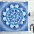 thumbnail image 1 of Blue Mandala Shower Curtain, Pointy Petals Folkloric Eastern Design Illustration Print, Fabric Bathroom Set with Hooks, 69W X 70L Inches, Deep Sky Blue and Multicolor, by Ambesonne, 1 of 3