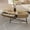 Yellow, variant on Garderth Oval Coffee Table,Mid-Century Modern Center Table With Drawer,Wood Coffee Table With Cross Metal Legs,Curved Design Tea Table For Living Bedroom Office