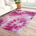 thumbnail image 1 of Tie Dye Area Rug for Bedroom - 6x8 Rug, Hot Pink Soft Non Silp Machine Washable Rugs, Girls Psychedelic Low Pile Large Floor Carpet for Living Room Dining Room College Dorm, 1 of 7