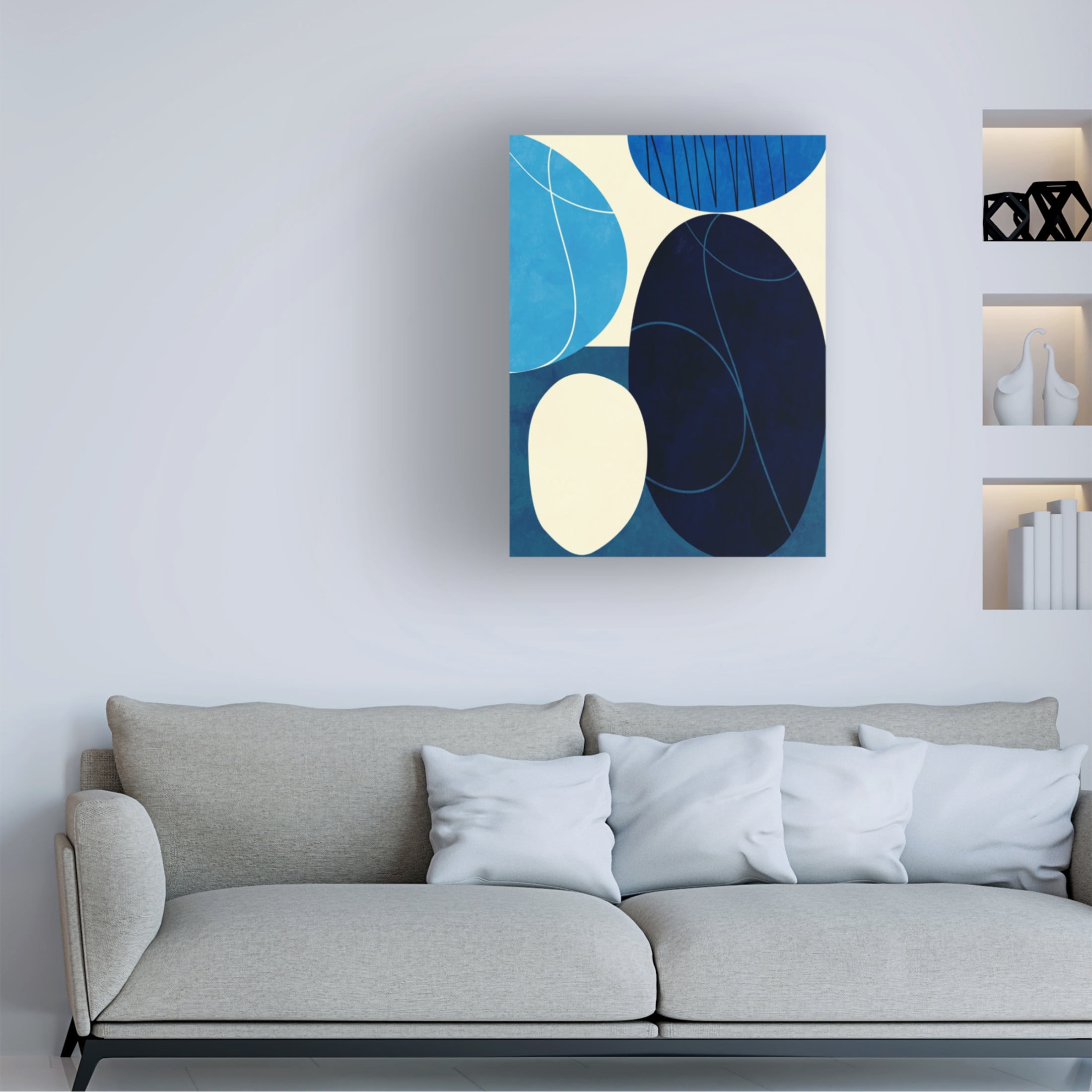 Trademark Fine Art Ana Rut Bre Shapes Play3 3blue Canvas Wall Art