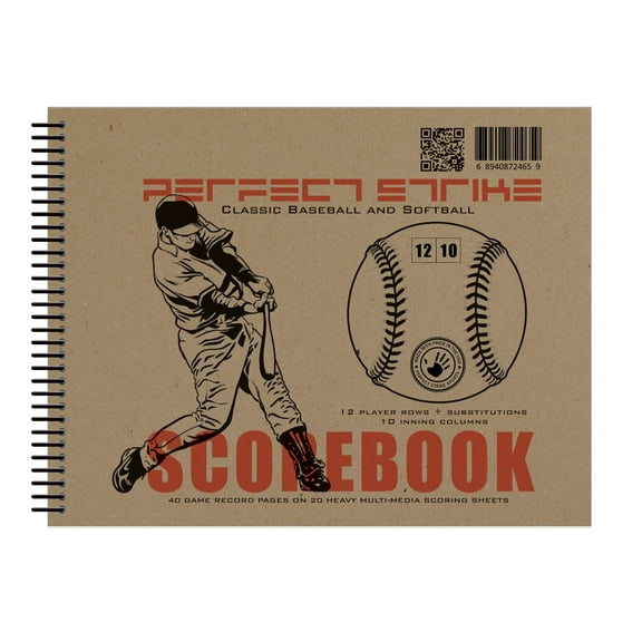 Perfect Strike Baseball Scorebook with Rules and Scoring Instructions : Heavy Duty. Baseball and Softball. 12:10 (1 Book)