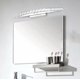 thumbnail image 4 of Espejo de cristal transparente simple con luz LED frontal, aplique de pared para baño, luz de espejo de acero inoxidable antivaho, 4 of 5