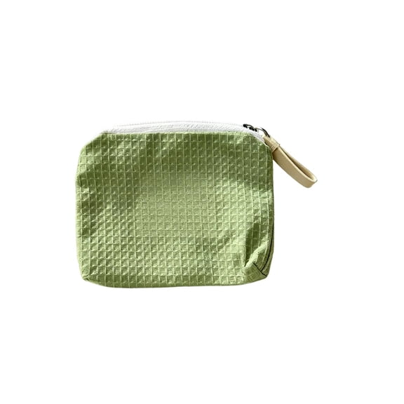 Weave Textured Mini Zipper Pouch – Portable Storage Bag for Lipsticks, Earphones, Cash, and Small Daily Items – Solid Plain Solid Color Travel Organizer