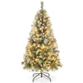 thumbnail image 2 of Costway 150cm Árbol de Navidad Artificial con Luces LED Blancas Cálidas 8 Modos de Iluminación Verde y Blanco, 2 of 10