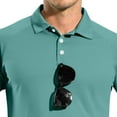 thumbnail image 6 of Fabrcox Mens Long Sleeve Rash Guard Upf 50+ Ice Silk Lapel Collar Henley Mens Sun Protection Shirt Camping Mens Swimming Shirts with Thumb Holes, 6 of 7