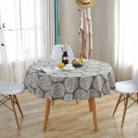 AUQ Wipeable Tablecloths,Eco-Friendly Durable Material Table Cloth,Dries Quickly Table Covers,Gray