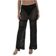 thumbnail image 2 of jtjvou Crochet Swim Cover Up for Women Sheer Kintted High Waisted Beach Pants Bathing Suit Coverups Black S, 2 of 5