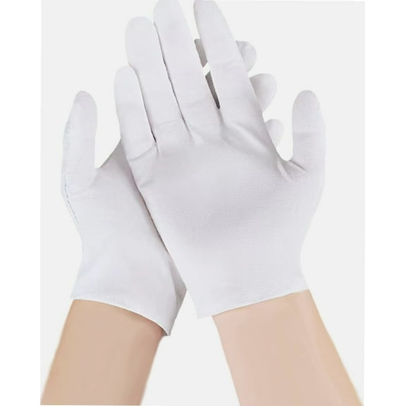 Moisturizing Gloves, White Cotton Gloves for Dry Hands, Eczema Gloves Overnight, Lotion Gloves for Men and Women, White Cotton Inspection Gloves, Hand SPA Gloves (5Pairs/10Pcs)