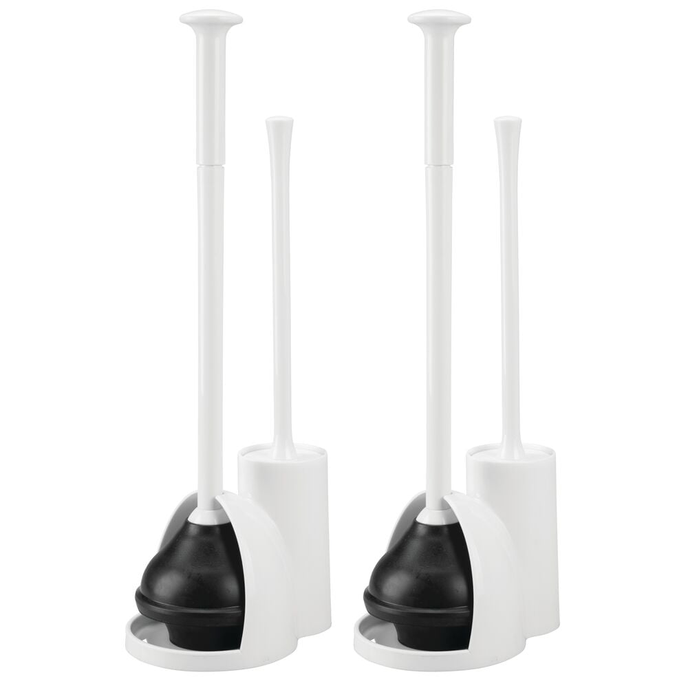 Ca Mdesign Compact Plastic Toilet Bowl Brush And Plunger Combo Set With Holder 