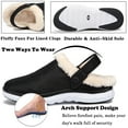 thumbnail image 2 of Winter Slippers Lined Clogs for Men Women Warm Plush Fleece Lining Garden Shoes Home House Slippers Light Indoor Outdoor Black White, 2 of 6