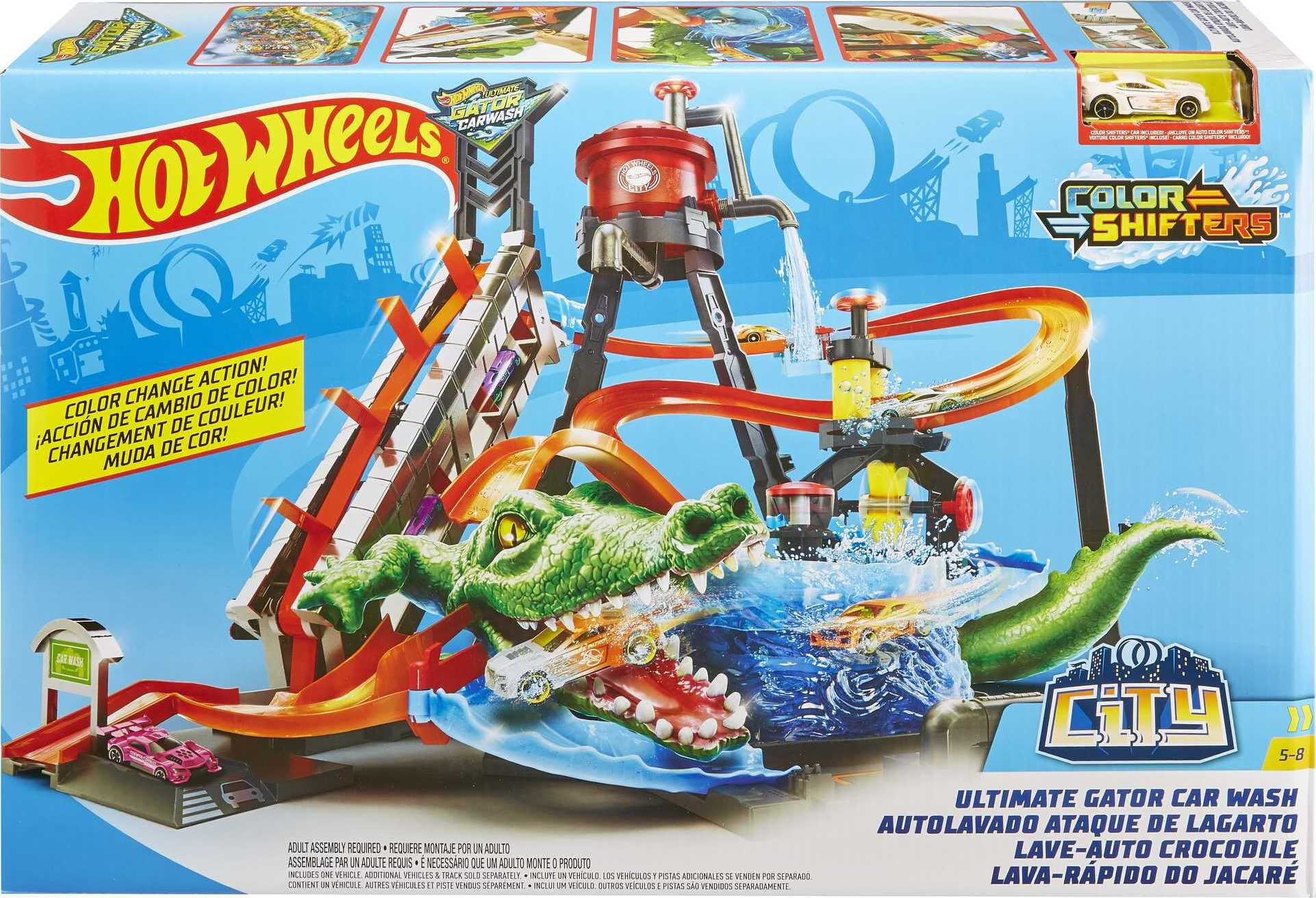 Hot Wheels Ultimate Gator Car Wash Playset with Color Shifters Toy Car in 1:64 Scale - image 7 of 7