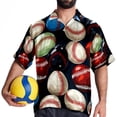 thumbnail image 4 of Baseball Men's Short Sleeve Poplin Beach Shirts, Casual Printed Button Down Summer Hawaiian Shirt - Unisex, 4 of 6