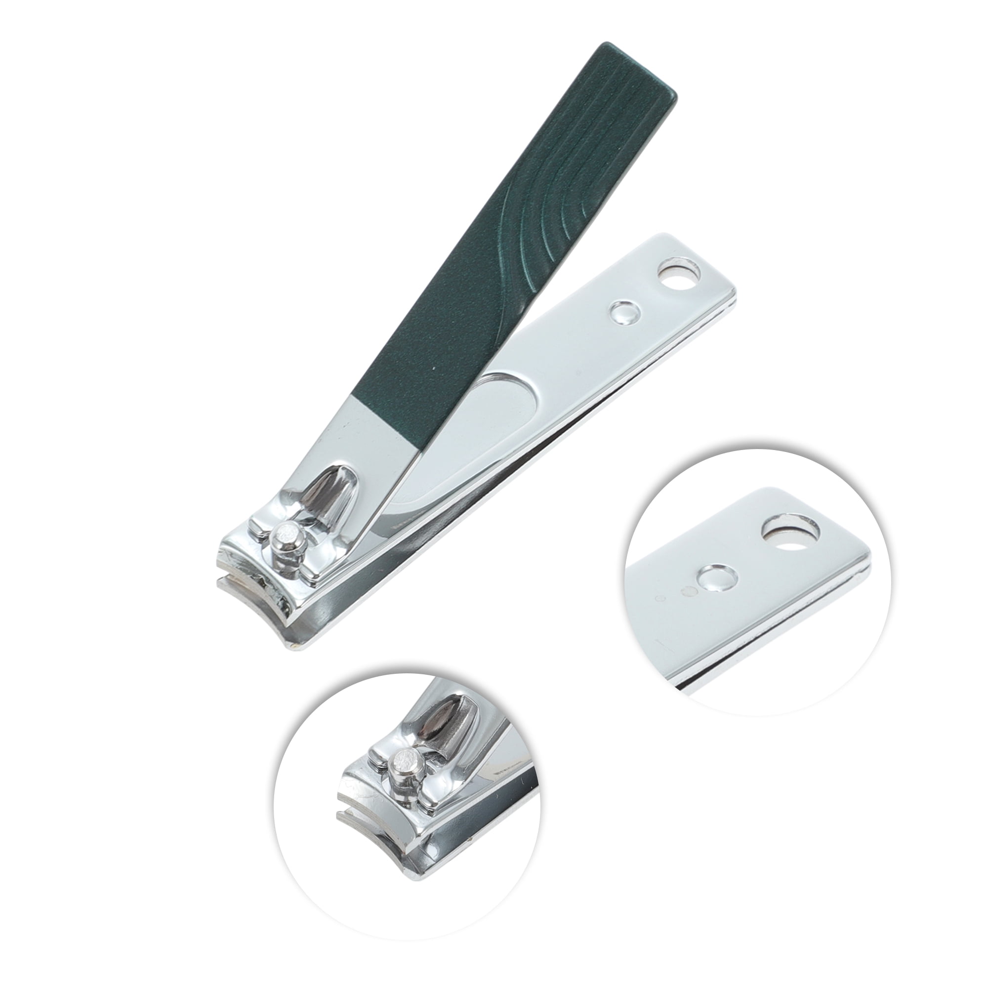 Unique Bargains Square Rotation Nail Clipper Kit 5-piece Set Blackish Green