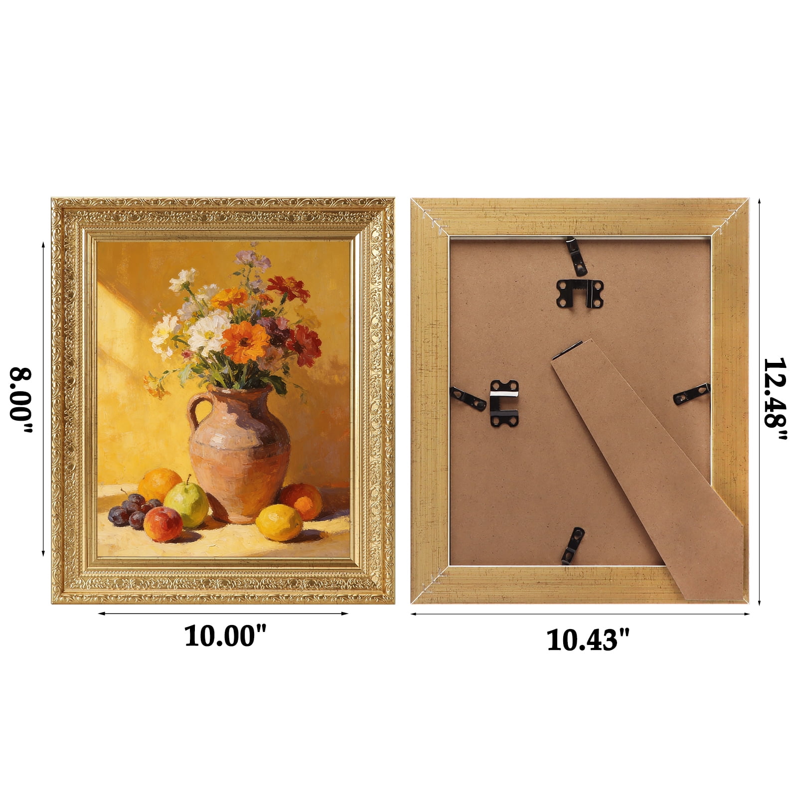 8x10 Picture Frames Set of 2, Chic Style Gold Photo Frame for Wall or Tabletop