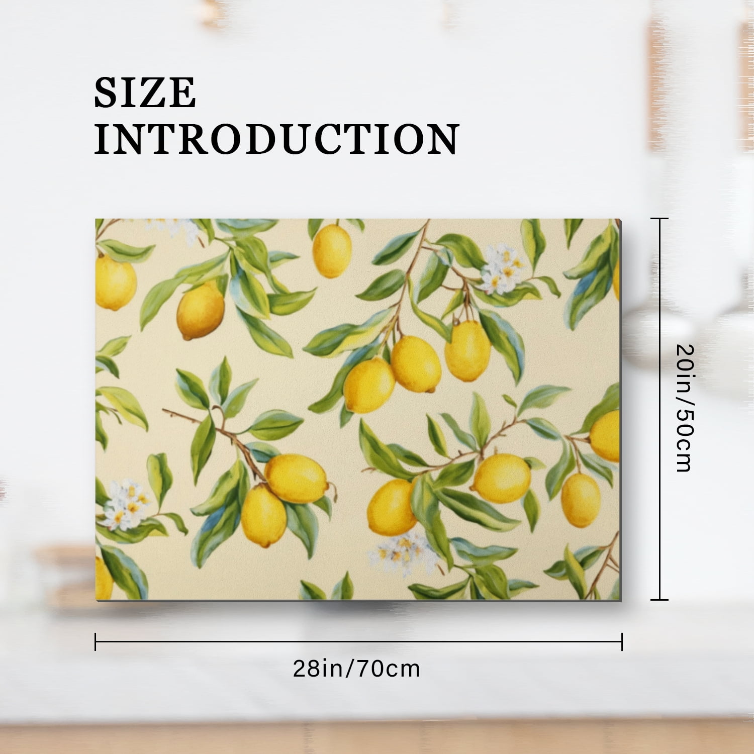 Decorative Stove Covers, Rustic Lemon Print, Heat Resistant Ceramic Cooktop Cover, Glass Induction Cooktop Protector mat, Non-slip Foldable Decoration pad for Kitchen RV (28×20 Inch)