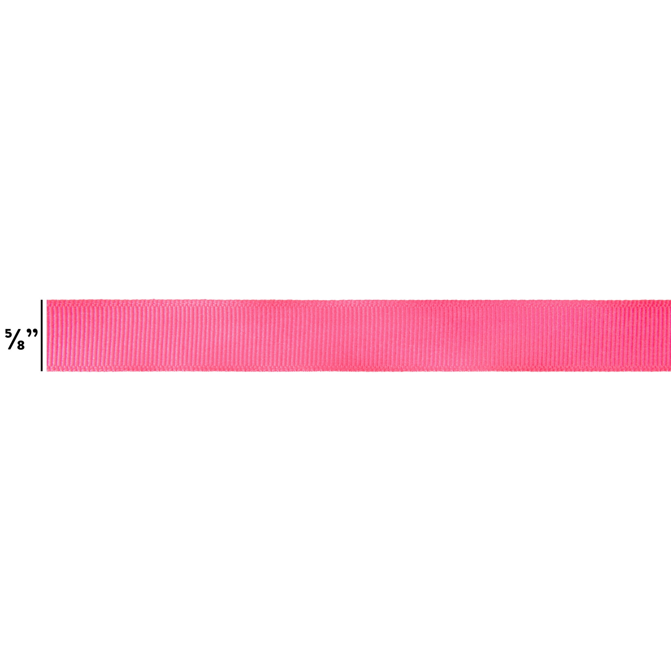 Offray grosgrain shock pink 5/8in x 21 ft ribbon, for sewing, crafts and gifting