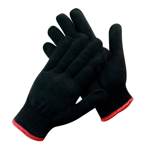 TELOLY Cotton Gloves Thick Anti-Slip Heat Gloves for Hair Styling Unisex Fit Heat Blocking for Curling Strong Cotton,Black,600g