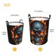 thumbnail image 3 of Balery Flame Metal Skull Cesta de ropa redonda con asas, impermeable, independiente, para ropa, juguetes, dormitorio y familia-Medium, 3 of 6
