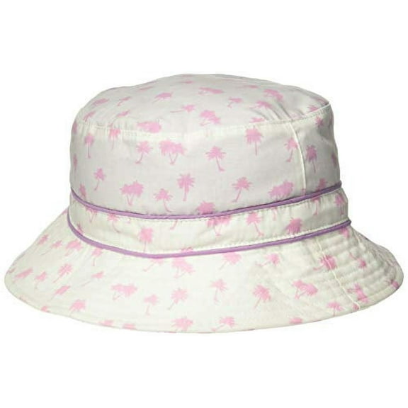 Baby Banz Baby Girls Bucket Hat, White Palm Tree, 0-2 Years