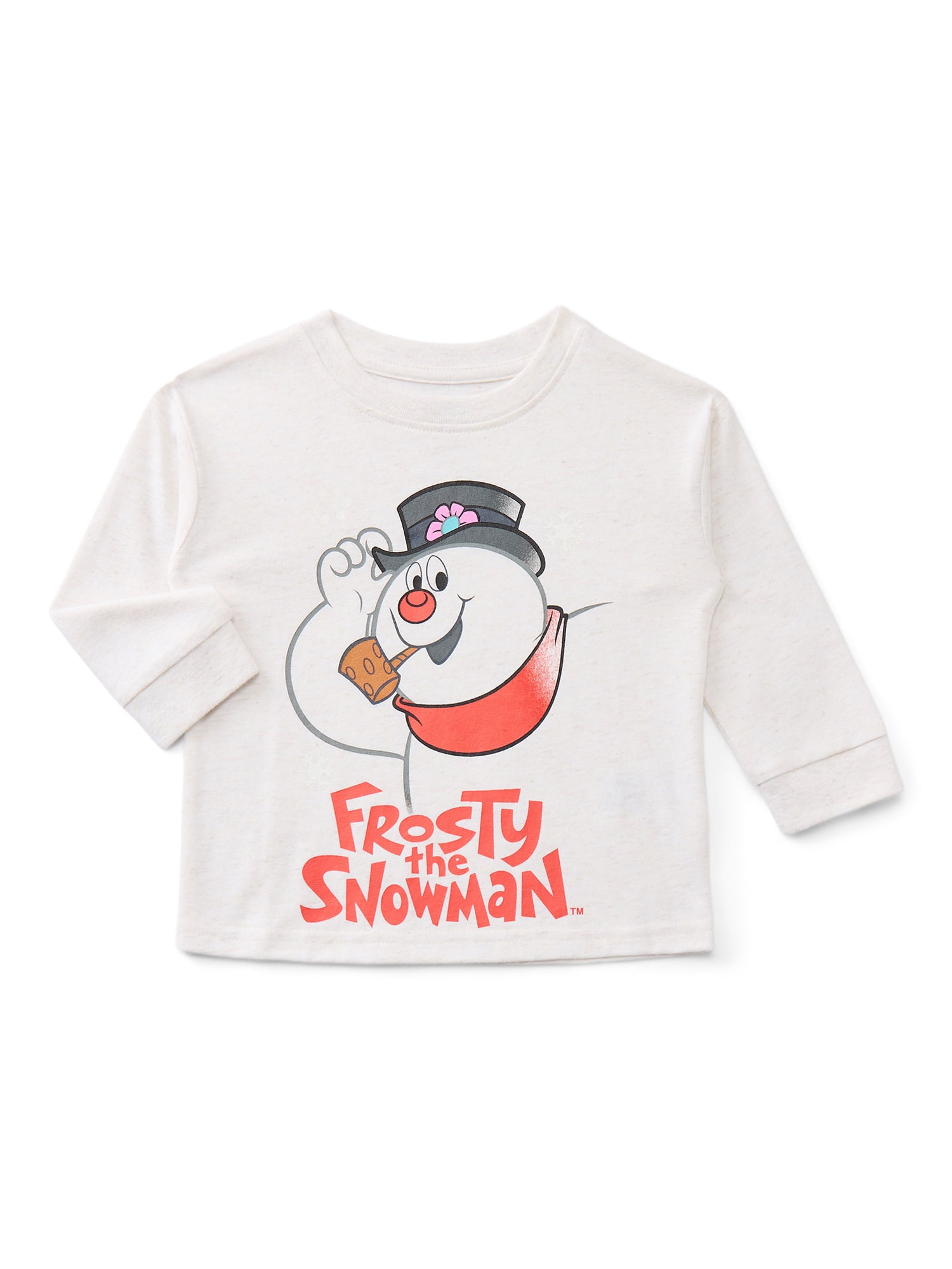 Frosty the Snowman Toddler Graphic Holiday Tee with Long Sleeves, Sizes 12M-5T