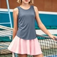thumbnail image 5 of KHONTS Girls Summer Workout Tank Tops Ruffle Sleeveless Racerback Crewneck Casual Loose Activewear Grey 150, 5 of 7