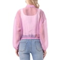 thumbnail image 3 of INSPIRE CHIC Sheer Bomber Jacket for Women's Zip Up Long Sleeve See Through Jackets XL Light Purple, 3 of 6