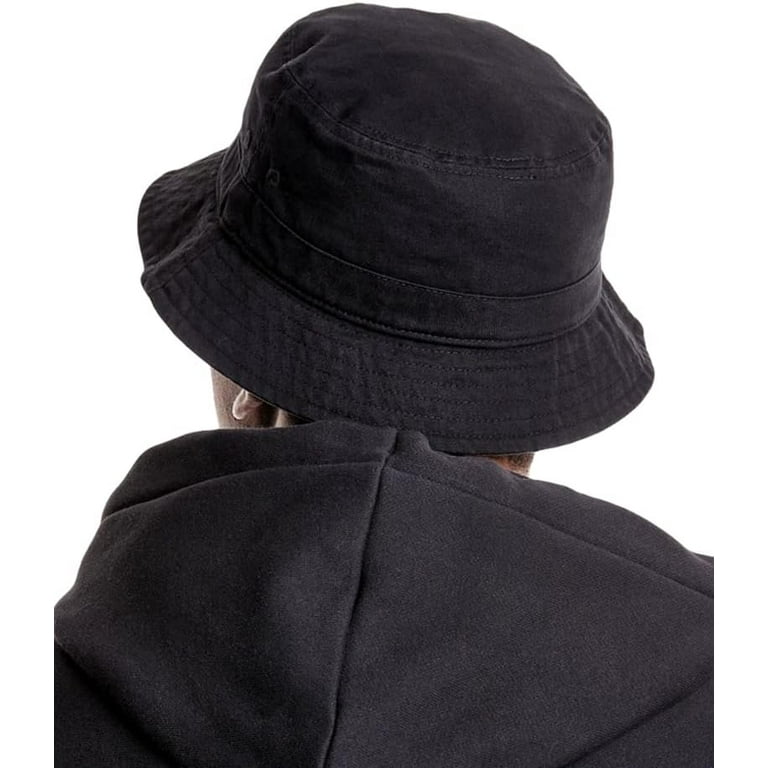 CHAMPION Black Bucket Cap Garment Washed Dome Hat Black