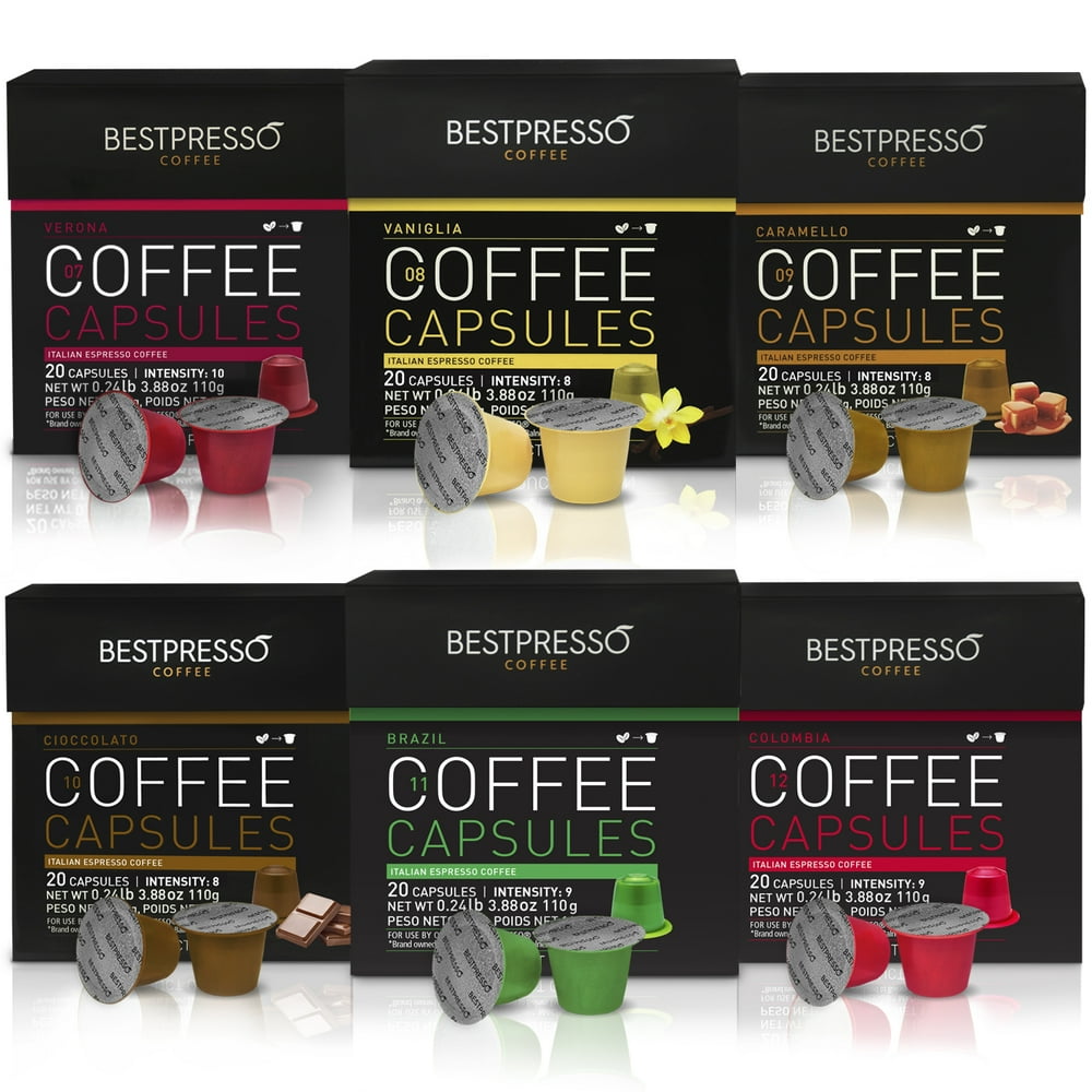 Bestpresso Premium Nespresso Coffee Pods, Mix Pack, 120 Count Walmart