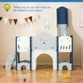 thumbnail image 4 of Costway 10 in 1 Toddler Slide Set with Magnetic Whiteboard, Telescope Ring Toss for Ages 3+ Gray+Blue, 4 of 10