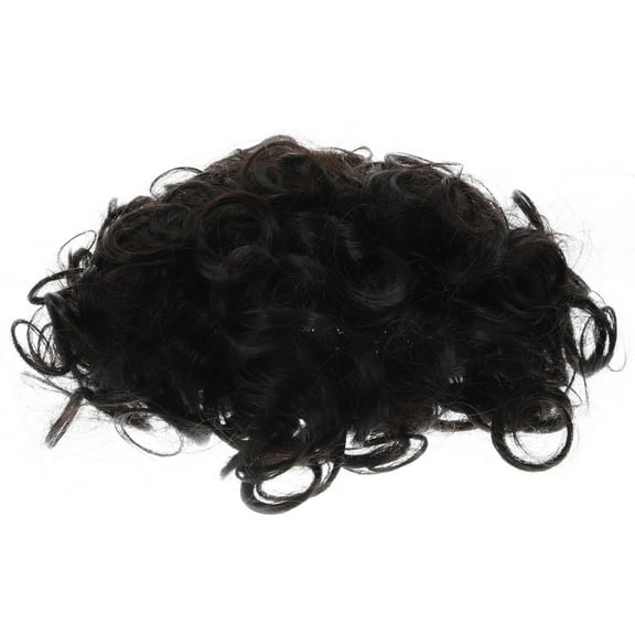 OATIPHO Black Curly Fake Bun Hair Piece with Elastic Band for Full Messy Hair Bun