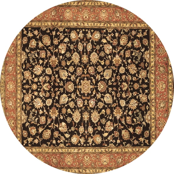 Ahgly Company Indoor Round Persian Brown Traditional Area Rugs, 7' Round