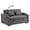 Dark Gray, variant on Velvet Loveseat Sofa Bed, 3-in-1 Convertible Sleeper Couch with USB Ports & Pullout Bed, Dark Gray