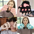thumbnail image 2 of US Cat Claw Bear Paw Gloves Women Warm Plush Faux Fur Cosplay Fingerless Mittens, 2 of 5