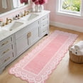 thumbnail image 5 of Garvee 2'x6' Scalloped Runner Rug Modern Lace Edge Carpet, Washable Solid Rug Non-Slip Low Pile Indoor Mats for Hallway Bedroom Kitchen, Pink, 5 of 9