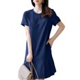 thumbnail image 6 of ZANZEA Womens Short Sleeve A-line Dress Fashion Casual Elegant Beach Dresses, 6 of 6