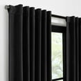 thumbnail image 3 of Eclipse Luxury Cotton Velvet 100% Blackout Rod Pocket Back Tab 84" x 50" Curtain Window Panel in Black, 3 of 7