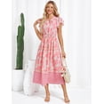thumbnail image 5 of Vestido floral de verano GRACE KARIN con flores rosas talla M para mujer, 5 of 5