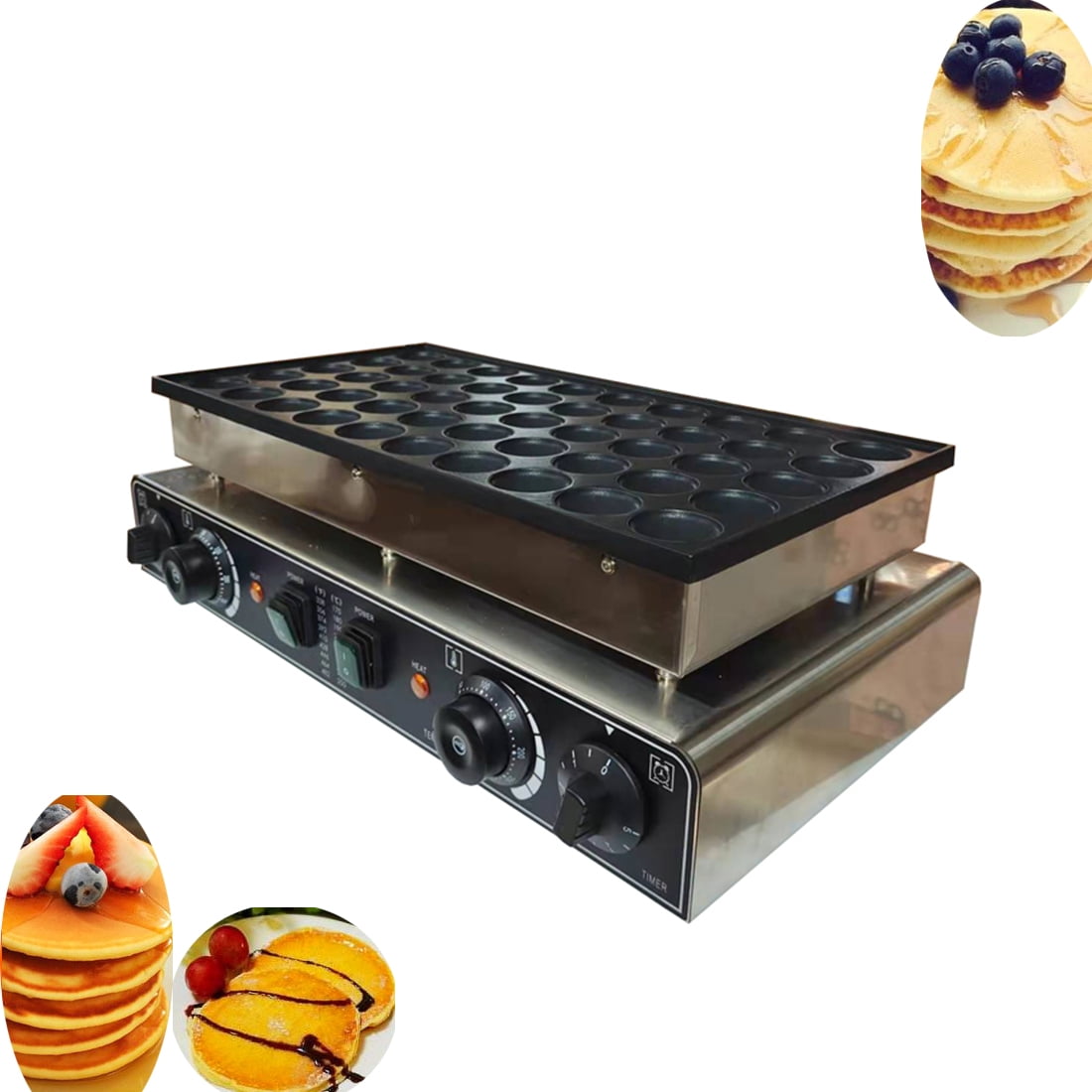PreAsion 50 Hole Commercial Pancake Maker Electric Muffin Machine Nonstick 