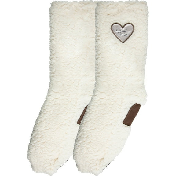 Pavilion - Special Sister - One Size Fits Most Sherpa Slipper Socks With Non-Slip Bottoms