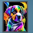 thumbnail image 3 of Kit de pintura por números sobre lienzo, arte al óleo artesanal, imagen de perros multicolores, 40x50cm, 3 of 9