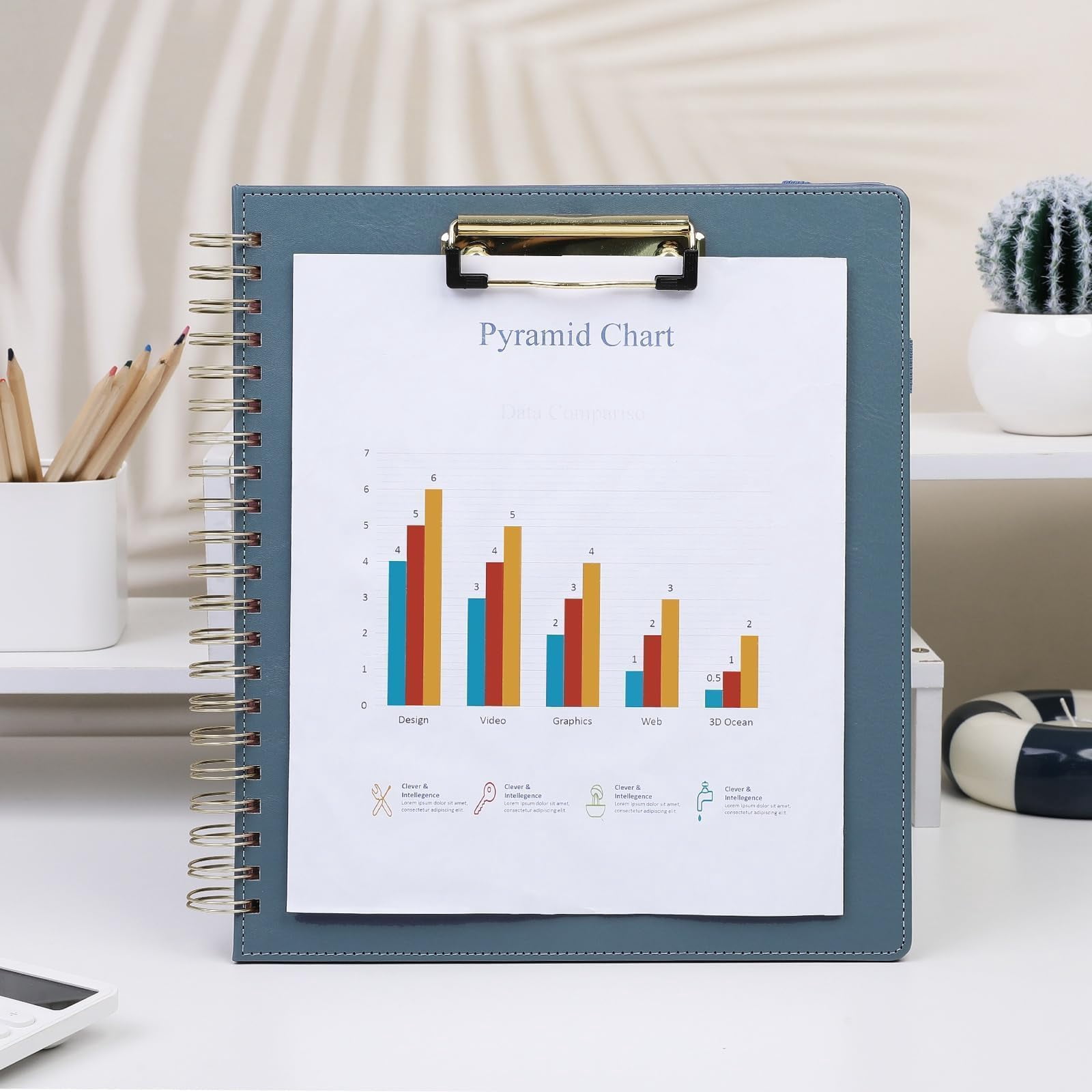 Clipboard Folder With Storage  6 Dividers 12 Pockets For Letter Size Folio Refillable Notepad Spiral Clipboards Padfolio Teacher Worker Nurse