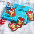 thumbnail image 2 of Plus Mark 40" Grinch Blue Christmas Wrapping Paper with Cutlines, Grinch and Max (60 Sq. ft., 1-Roll), 2 of 7
