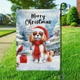 thumbnail image 3 of Merry Christmas Cavalier King Charles Spaniel Enjoys Woofmas Winter Xmas Holiday Garden Flag 12x18in Double Sided Dog Lover Gifts Outdoor Decor - 02022, 3 of 5