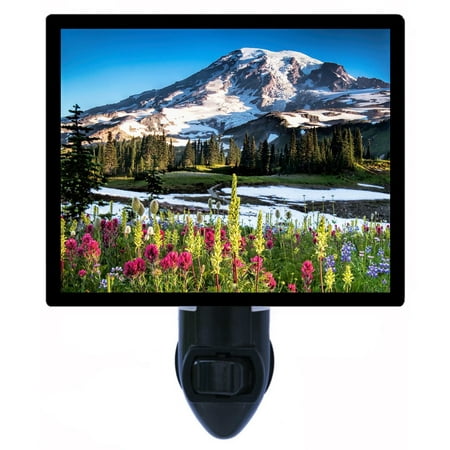 

Landscape Decorative Photo Night Light Plus One Extra Free Switchable Insert. 4 Watt Bulb. Image Title: Paradise Ridge. Light Comes with Extra Bulb.