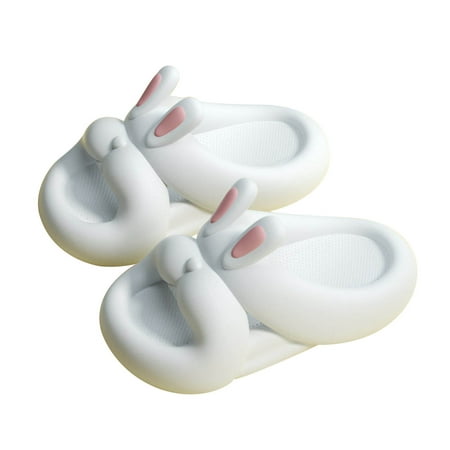 

Kids Slippers For Little Girls Toddler Slippers Baby Girls Cute Cartoon Rabbit EVA Soft Non-slip Thick Bottom Outdoor Slippers White 9 Years