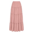 thumbnail image 5 of Vacation Long Skirts for Women Boho Maxi Tiered Skirt Elastic High Waist A-Line Flowy Summer Skirts L, 5 of 6